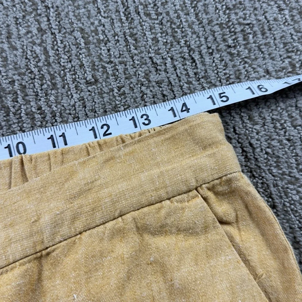 Banana Republic Womens 8P Hayden Pant Pull On Linen Blend Ankle Stretch Yellow